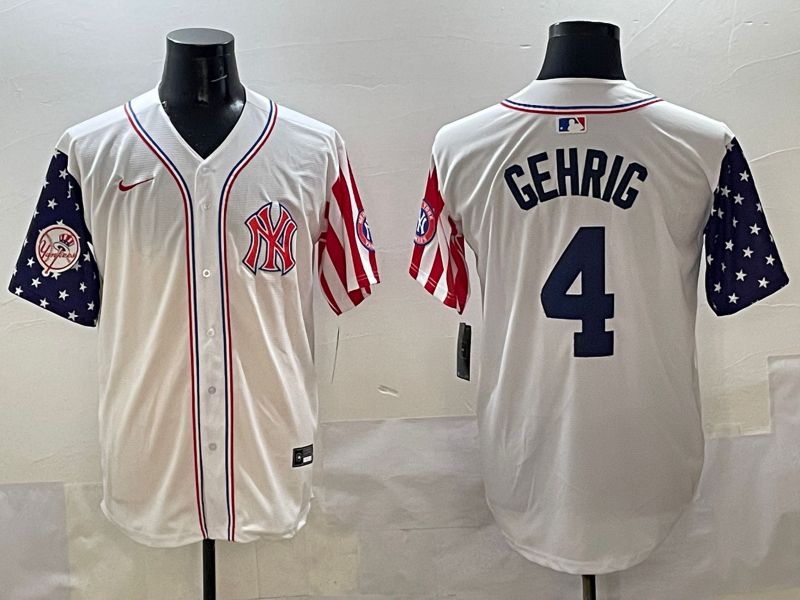 Men New York Yankees #4 Gehrig White a generation of national flags Jointly Name 2025 Nike MLB Jersey style 5